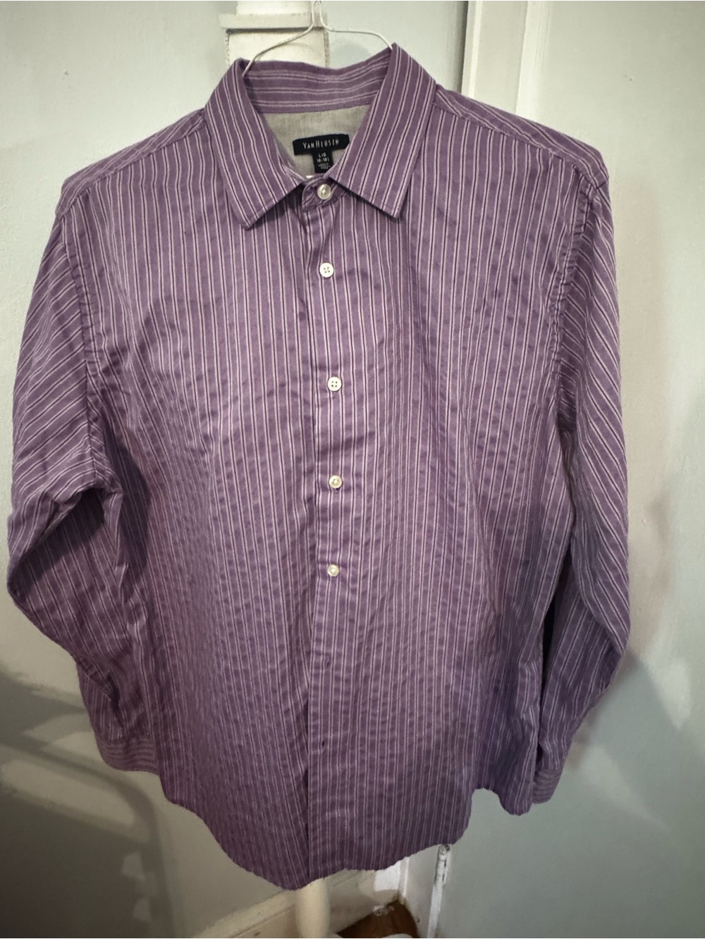 Van Heusen Purple Striped Men's Dress Shirt